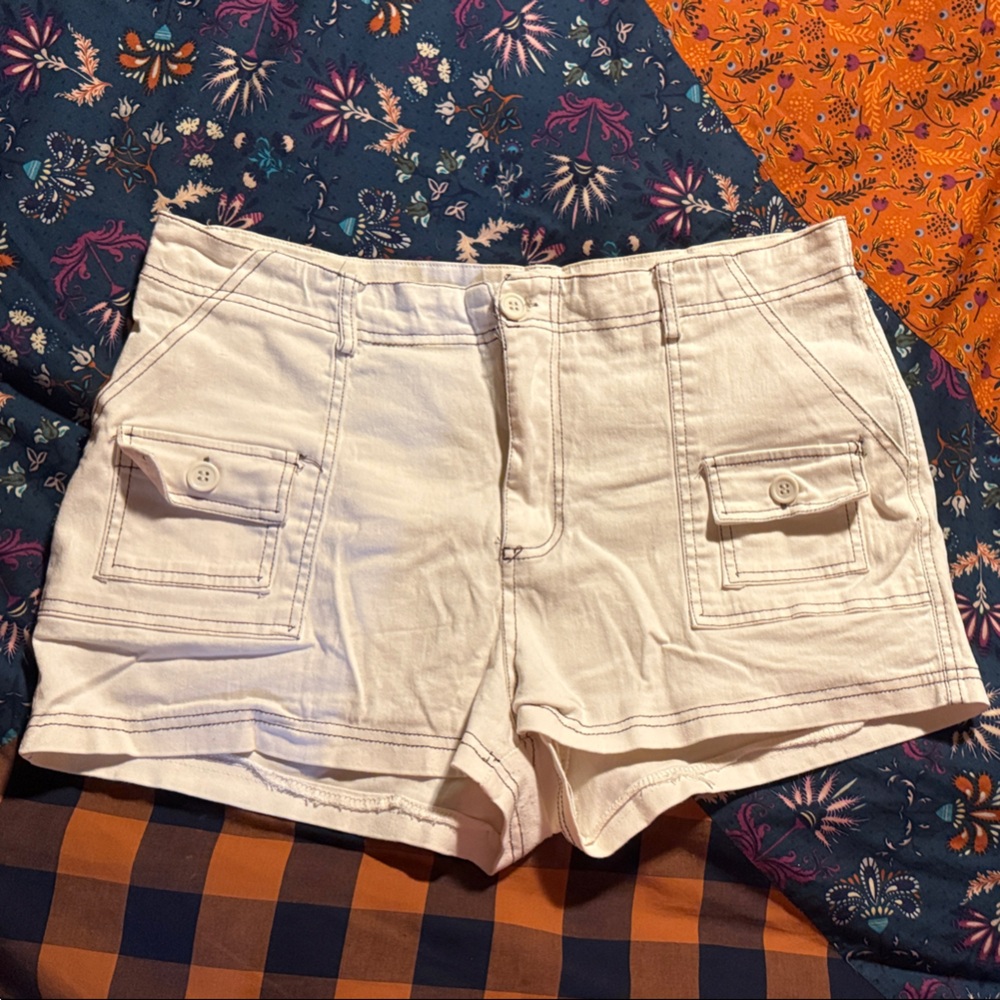 Women's Classic White Cargo Shorts